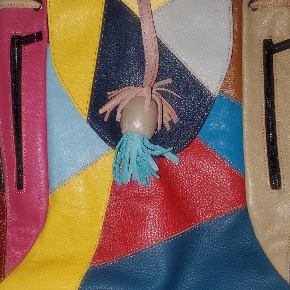 Multicolor Patchwork Leather Bag - image 4